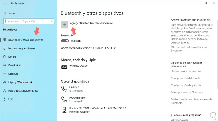 Instalar bluetooth windows 10