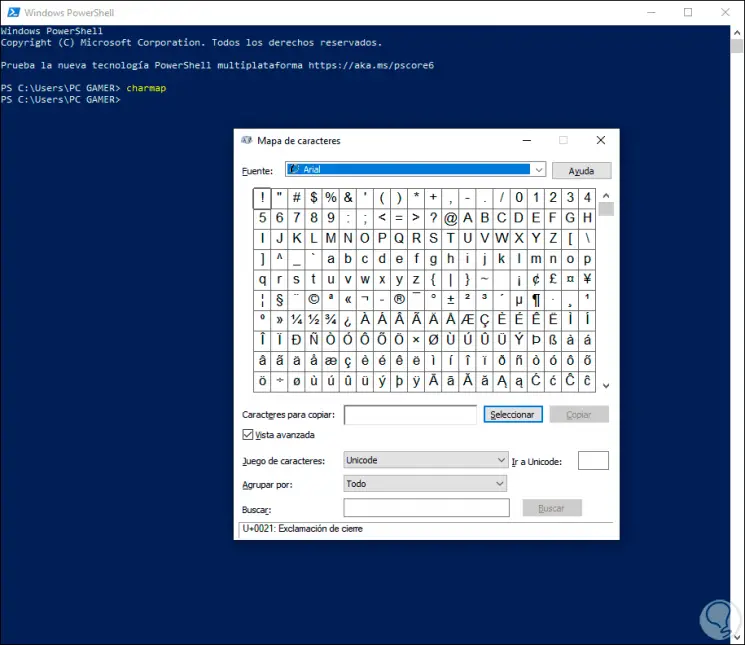 Open Character Map Windows 10 - TechnoWikis.com