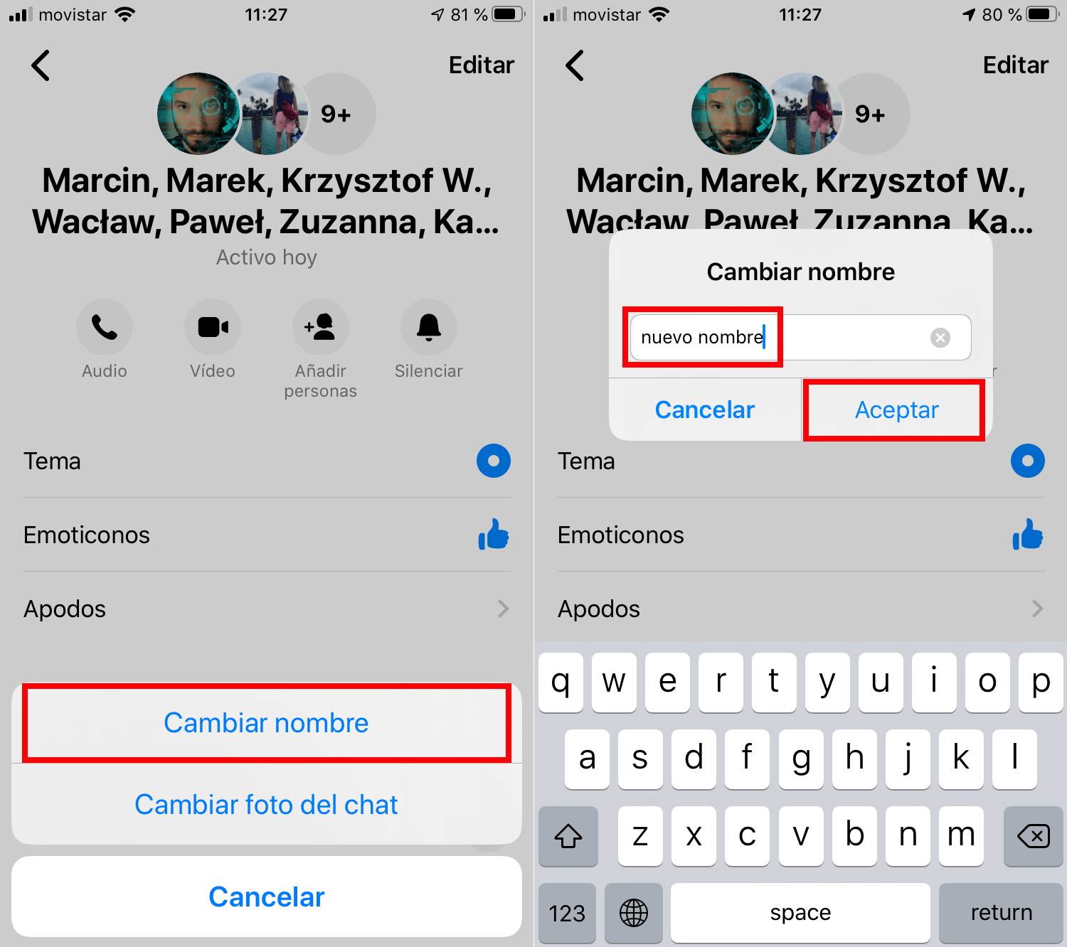 How to change the name of a group chat in Messenger