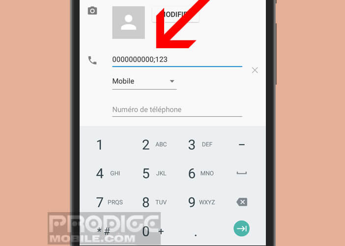 Automatically dial an extension number from Android