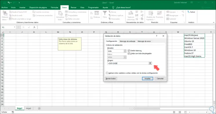 How to make a drop-down cell in Excel 2019