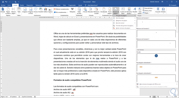 paginate in microsoft word for mac