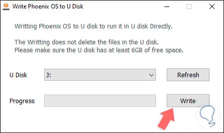 how to install phoenix os to usb