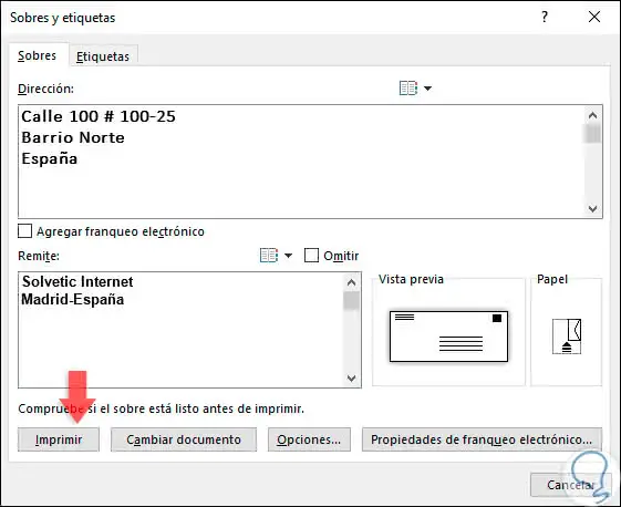 how to address and print an envelope in word 2016