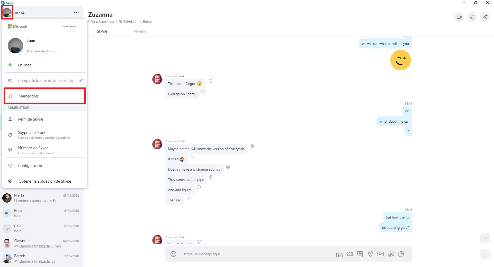 my skype messages are out of order
