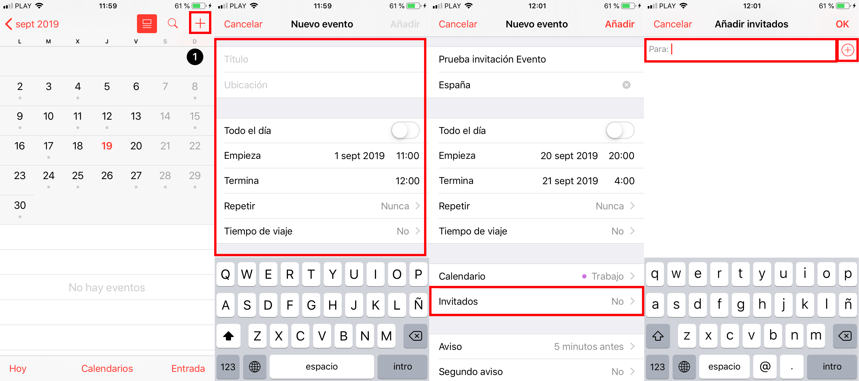 IPhone Calendar How to create events and invite contacts