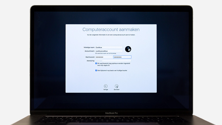 Create a MacBook computer account