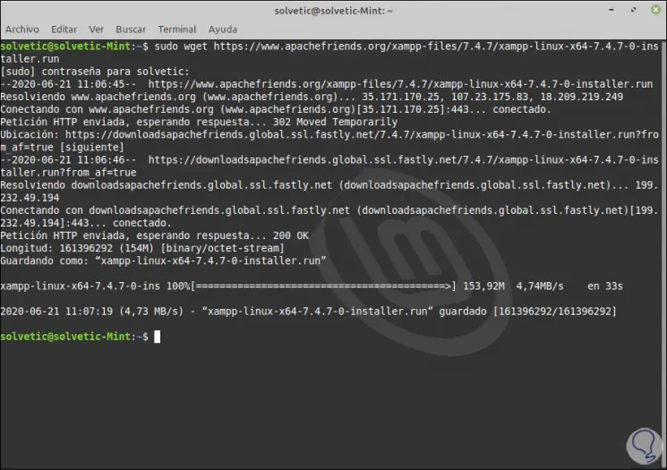 linux mint install xampp
