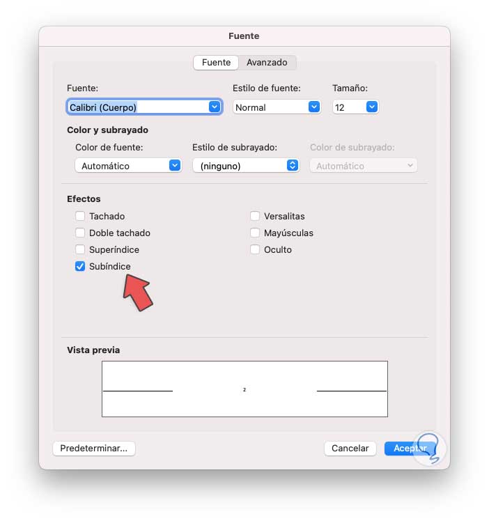 subscript office for mac excel