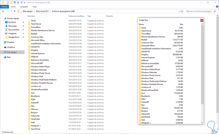 folder size windows 10 download