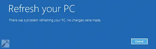 A problem occurred while updating your pc
