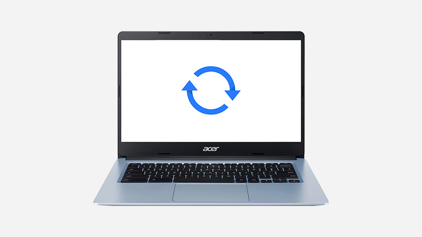 Google online back-up logo on Acer laptop