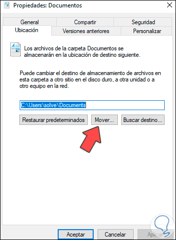 change default documents folder windows 10