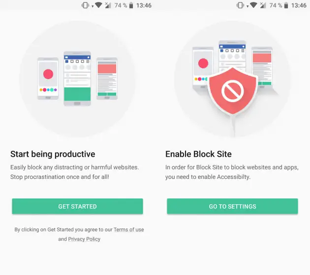 block any web page on Android