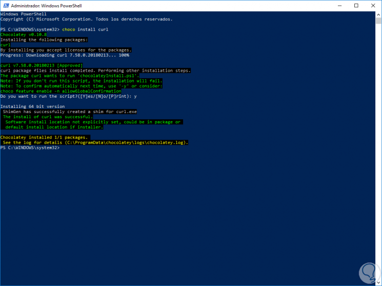 how to install curl powershell