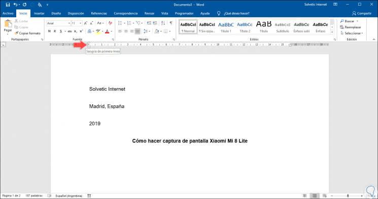 how to remove selected first line indent in word 2013