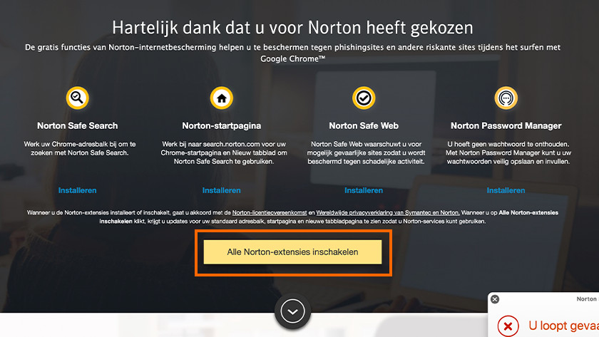 Activate all Norton extensions