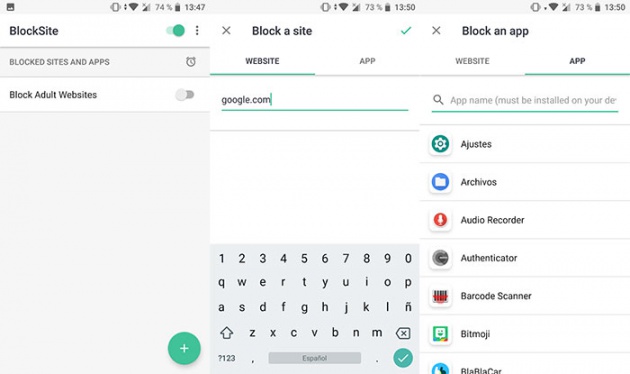 block any web page on Android