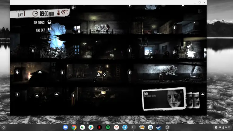 Test game "This War of Mine" - works with us on a fast Chromebook without any problems.