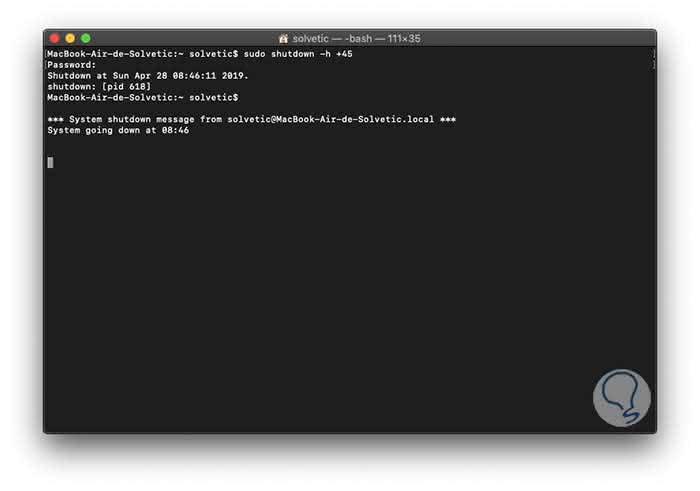mac shutdown timer terminal