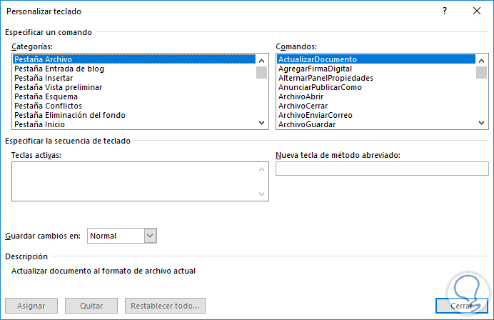 how to make keyboard shortcuts in word 2016