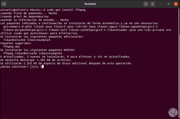 ubuntu install ffmpeg 4