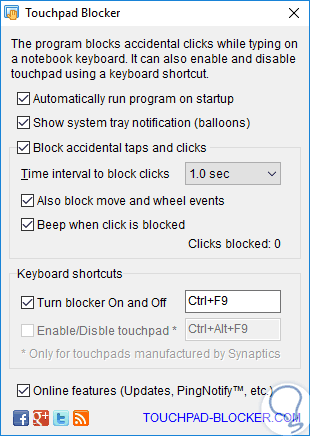 enable touchpad while typing windows 10