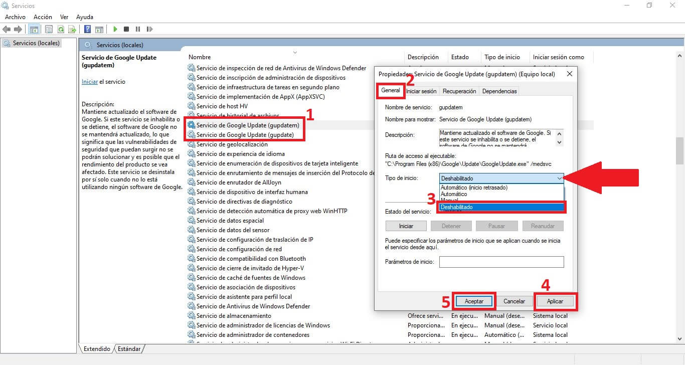 how to disable google chrome auto update in windows 7