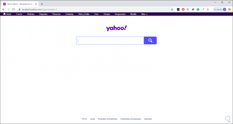 Yahoo search