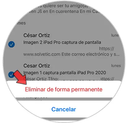 how to permanently delete emails from outlook on iphone