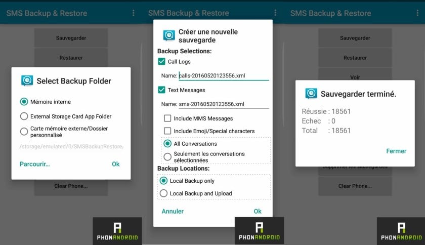 backup restore sms