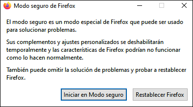turn off safe mode firefox