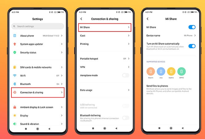 How to use Mi Share to transfer files