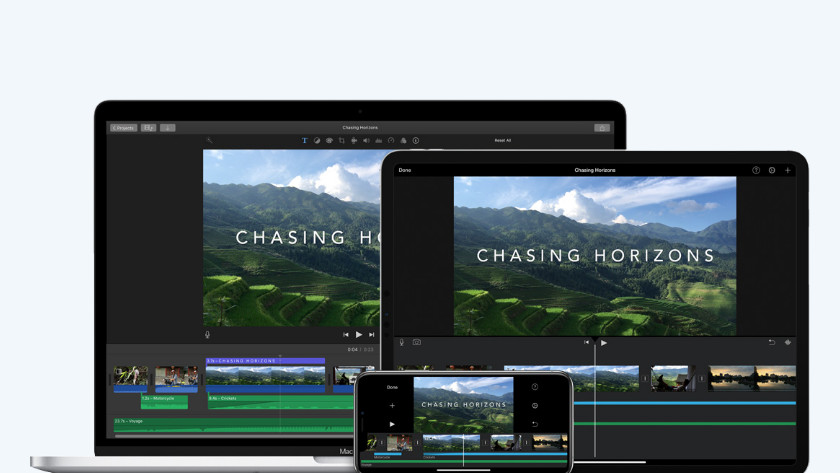 Apple iMovie on MacBook, iPhone, and iPad