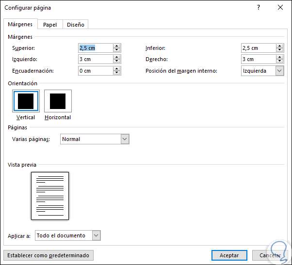 How to set margins Word 2019, 2016 - TechnoWikis.com