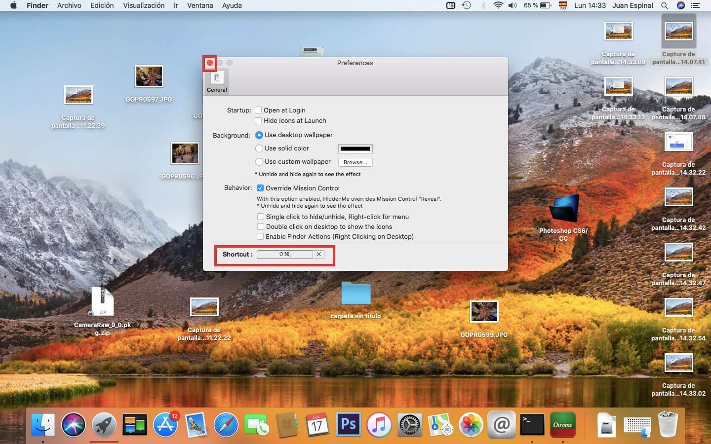 hide icons on desktop mac