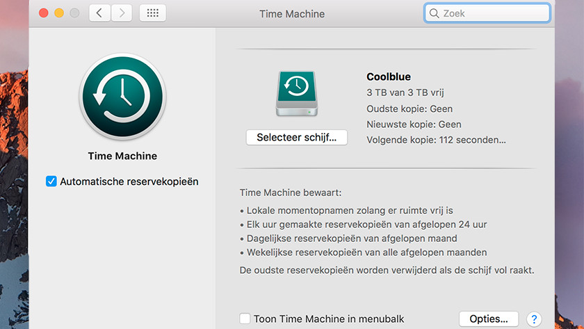 Apple Time Machine automatische Back-ups
