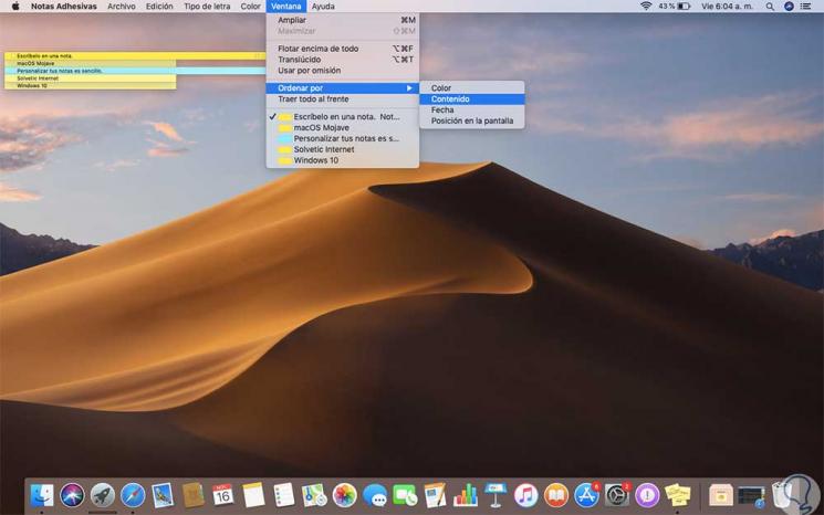 mac sticky note on desktop
