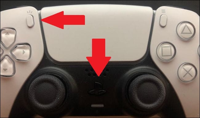 pairing mode activated with the create and playstation buttons on the dualsense controller