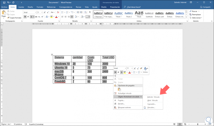How to copy and paste Excel sheet in Word 2019