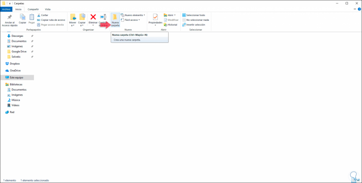 windows 10 create new folder