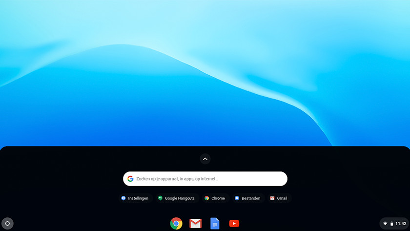 Open the application bar on a Chromebook.