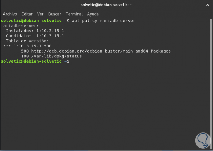 debian 10 install mysql server