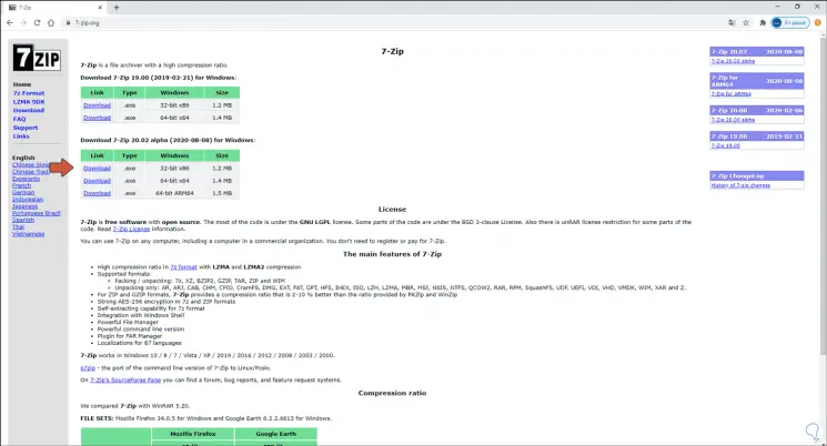 7 zip open rar