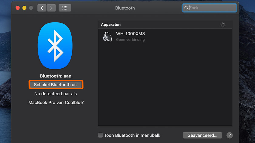 Turn off bluetooth